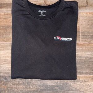 FloGrown Men's Black T-Shirt Mudder Truck w/US & FL Flags Size Large